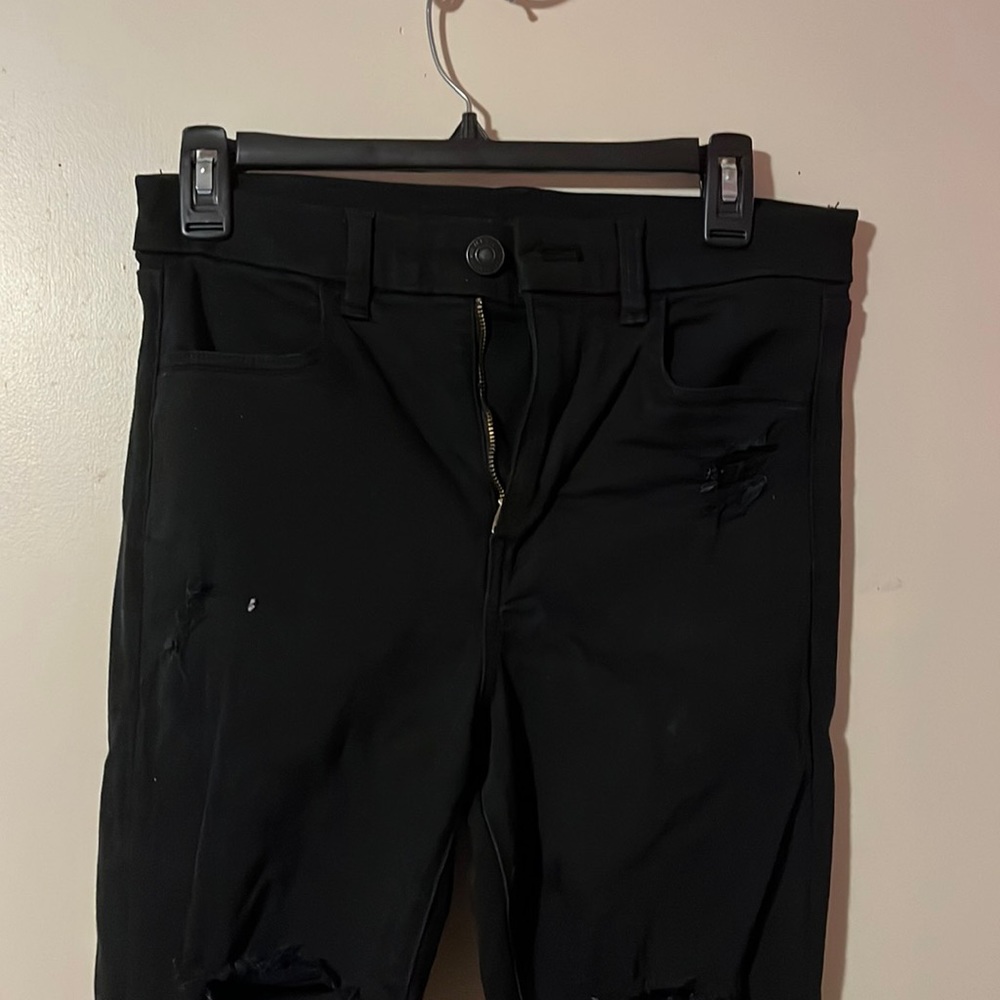 Black American Eagle next level stretch ripped jeans